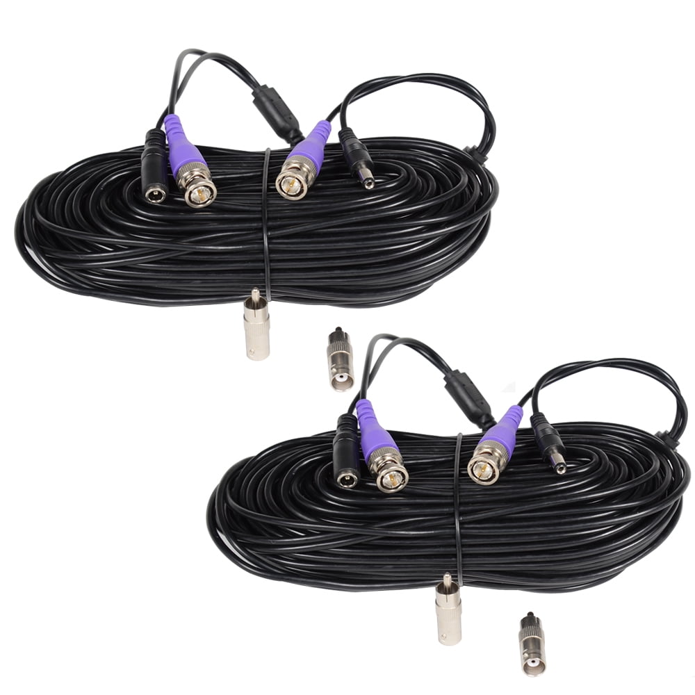 VideoSecu 2x 100ft Video Power Extension Cable Wire Cord for CCTV