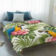 thumbnail image 4 of Summer Blanket Soft Cozy Warm Throw Blanket for Couch, Plush Fuzzy Flannel Fleece Blankets for Sofa, Botanical Palm Leaves Flower Bird Animals Plants Bed Blankets Lightweight Gifts for Women, 32"x48", 4 of 9