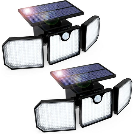 

Outdoor Solar Motion Sensor Light 3 Head Outdoor Solar Light Wall Light Outdoor Waterproof Wall Spot Light for Garage Garden Driveway Entrance (2 pcs)