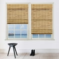 thumbnail image 2 of TJ GLOBAL Cordless Flatstick Bamboo Roman Window Blind Sun Shade, Light Filtering Shades with 7-Inch Valence - Light Bamboo (36" x 72"), 2 of 6