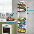 thumbnail image 4 of Over the Door Pantry Organizer, 8-Tier Adjustable Wooden Basket Kitchen Pantry Door Organization and Storage,2 in 1 Wall Mount or Hanging Heavy-Duty Metal Hanging Kitchen Spice Rack,1 Pack, 4 of 17