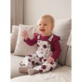thumbnail image 4 of RUINIXCW Baby Girl Outfit, Long Sleeve Romper with Floral Overall Pants Fall Outfit Clothing Set, 4 of 8