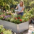 thumbnail image 6 of Gianna Metal Raised Garden Bed, 8x4x2ft Outdoor Planter Box, Raised Garden Beds for Planting Plants Vegetables, Flowers, Silver, 6 of 7