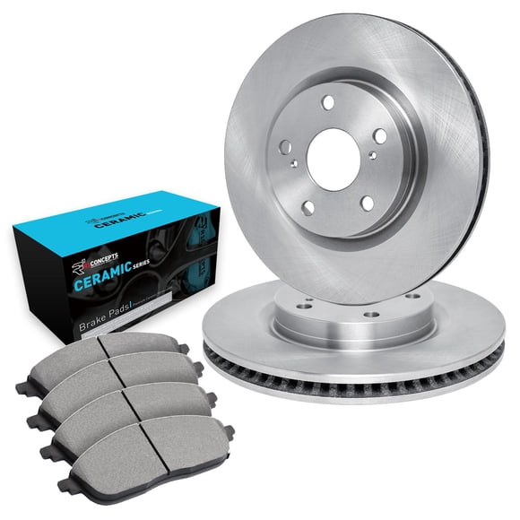 R1 Concepts Freins et Rotors Avant/ Kits de Frein Automobile de Remplacement/ Kit de Plaquettes et Rotors de Frein en Céramique Avant/ Compatible avec 2000-2002 Chrysler Neon; 2000-2005 Dodge Neon; 2000-2001 Plymouth Neon