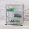 thumbnail image 3 of Sterilite Wide 3 Drawer Storage Cart, Plastic Rolling Organization Cart, Grey Pumice, 3 of 6