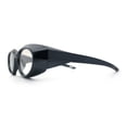 thumbnail image 6 of Oval Geometric Dimensional Diamond Cut Bevel Plastic Sport Sunglasses Dark Grey - Clear, 6 of 8