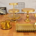 thumbnail image 2 of Cake Stand Set of 12 Round Square Dish Glass Retro Plate Metal Dessert Cupcake Pedestal Wedding Party Display with Crystals, 2 of 7