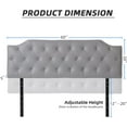 thumbnail image 2 of Diamond Tufted Queen Headboard, Uphoulstered Headboard witAdjustable Height, Wall Mount & Frame Attach, Queen Size Headboard Only, Gray, 60" L x 20" W, 2 of 7
