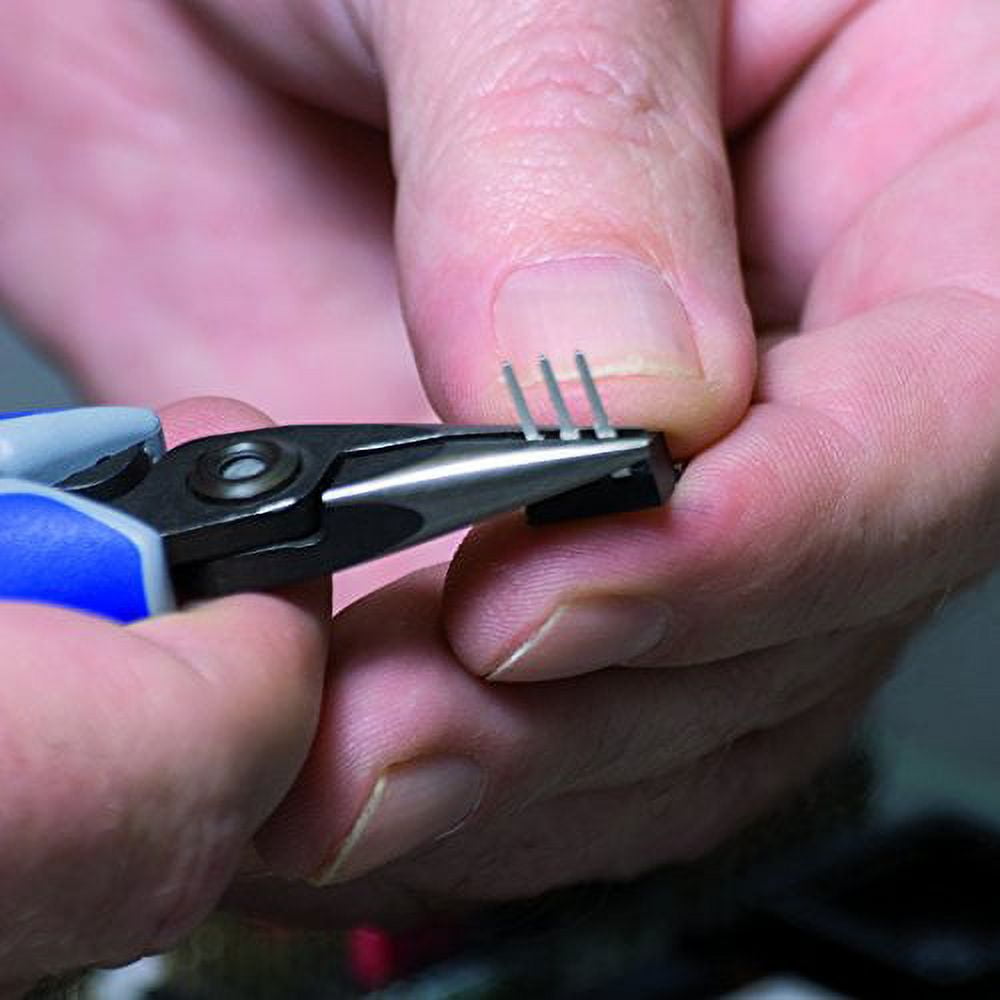5-1/4" Precision Electronics Gripping Pliers w/ Half-Round Jaw, Ergonomic Grip