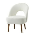 thumbnail image 2 of Accent Chair,Modern Side Chair with Hollowed Back and Wooden Legs,Comfy Reading Chair Single Accent Chair for Living Roon Bedroom Office,White, 2 of 7
