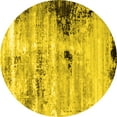 thumbnail image 1 of Ahgly Company Machine Washable Indoor Round Oriental Yellow Industrial Area Rugs, 4' Round, 1 of 4