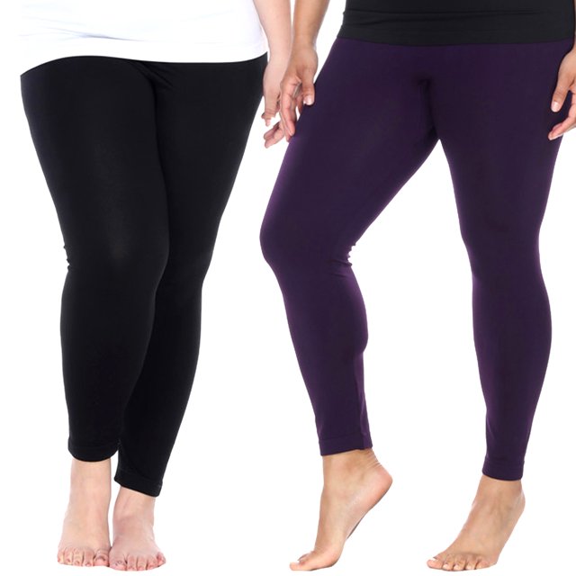 White Mark Leggings Extensibles Doux pour Femmes, Lot de 2