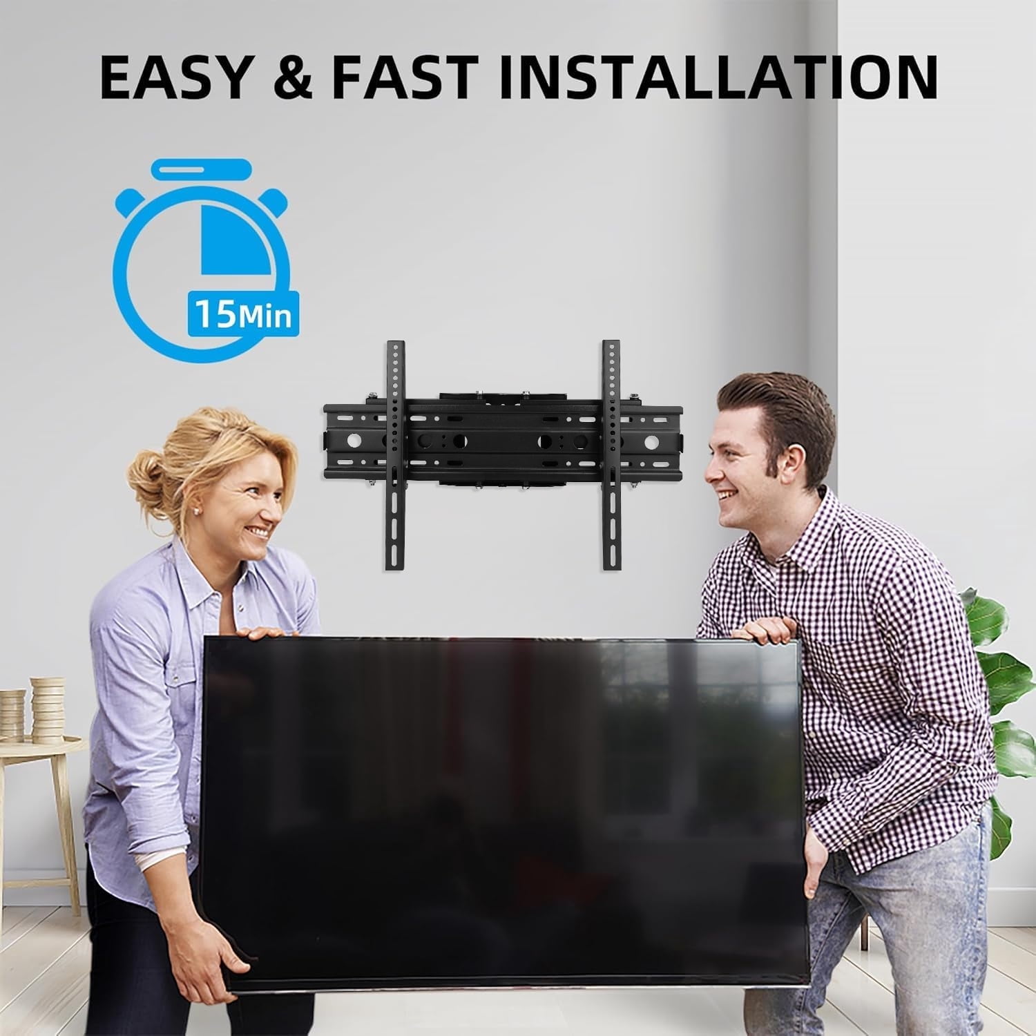 Full Motion TV Wall Mount Bracket for 32-80 inch TVs, Articulating Arms with Swivel Tilt Extension, Holds Up to 132lbs, Max VESA 600x400mm