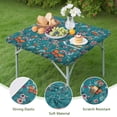 thumbnail image 4 of Colorful Butterfly Flower Leaf Teal Pattern Square Fitted Tablecloth with Elastic Edge,Square Table Cover,Washable Elastic Table Cover for Home Kitchen Party Decor 34"x34", 4 of 6