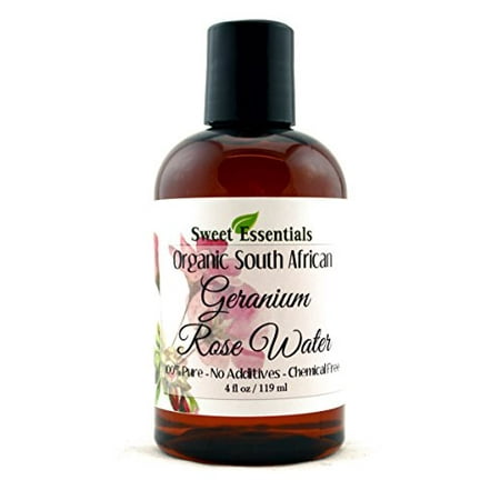 Organic Geranium Rose Water 4oz | Imported From South Africa | Premium Face Toner | Chemical Free | Gentle & Calming | 100% Natural | Perfect for Reviving, Hydrating and Rejuvenating Your Face &