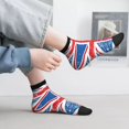 thumbnail image 6 of Women Men Athletic Socks Union Jack Flag Cushioned Quarter Ankle Socks, 6 of 7