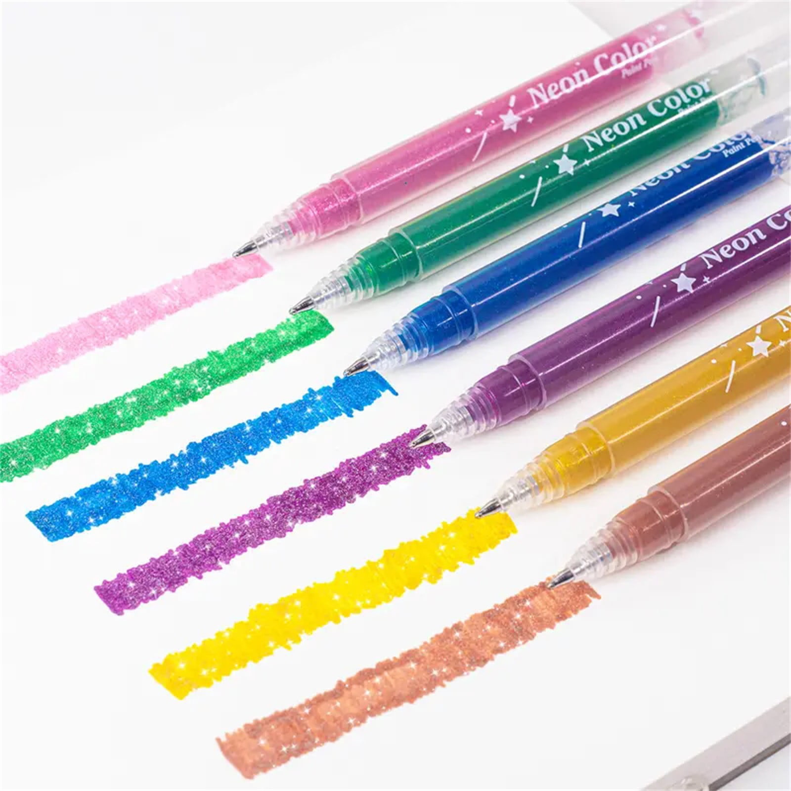 12/24/36 Colors Glitter Gel Pens with Metallic Ink Smooth Writing for Adults Coloring Art Crafts Journaling Scrapbooking 5ml Durable Gel Pens for Coloring Drawing DIY Decorations(24colors,6.9x0.6")
