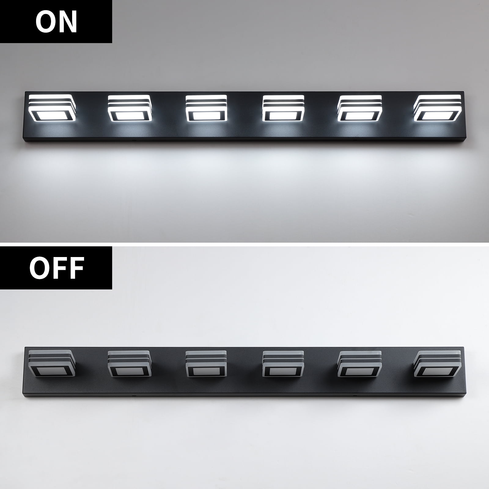 Miniyam LED Bathroom Vanity Light, 6-Light Modern Wall Lighting Fixtures over Mirror (Cool White)