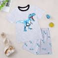thumbnail image 2 of NOLDARES Baby Boy Toddler Shorts Set Clothes Summer 2pcs Outfit Cute Colorful Print Short Sleeve Cotton Shirt Top Pull on Shorts Pockets(Light Gray,2-3 Y), 2 of 5