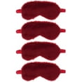 thumbnail image 1 of Paquete de 4 máscaras de felpa para dormir, suaves y cómodas, con los ojos vendados, para regalo de fiesta de pijamas, regalos de fiesta de cumpleaños, tela sedosa en la parte posterior, acogedora,, 1 of 7