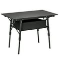 thumbnail image 2 of Outsunny 3ft Portable Camping Table, Adjustable Height Aluminum Small Folding Table with Storage Bag, Black, 2 of 9