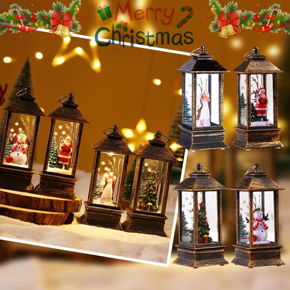 HomelyJoy christmas decor christmas snow globes indoor christmas decorations holiday decorations christmas indoor christmas lantern table centerpieces night light 1 pc