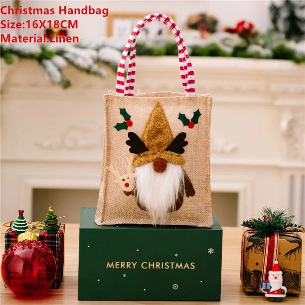 Saco de Papá Noel de Navidad para niños, bolsa de almacenamiento de dulces, decoración navideña, 2024, 2023