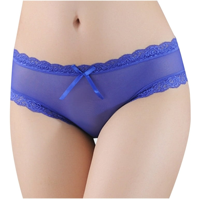 HUPOM Womens Thongs Underwear Girls Underwear High Waist Casual Belt Drop  Waist Blue S