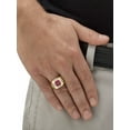 thumbnail image 3 of PalmBeach Jewelry Men's 1.78 TCW Square-Cut Simulated Ruby, Blue Spinel and Cubic Zirconia Octagon Ring Gold-Plated, 3 of 5