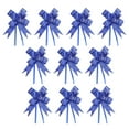 thumbnail image 2 of 10 Pieces Bow Pull Decor Multi-colors Festive Packing DIY Crafts Lightweight Plastic Hand-Pulled Flower Christmas Holiday Rose/Blue, 2 of 7