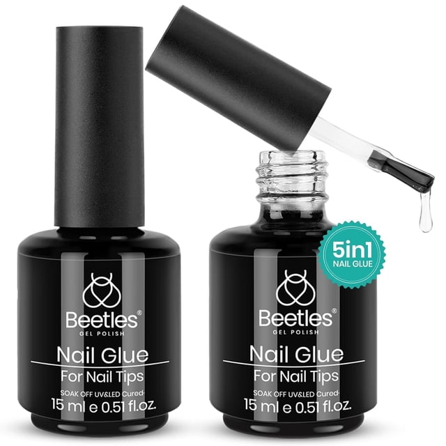 Kit de pegamento para uñas y base de gel Beetles, esmalte en gel 5 en 1, 30 ml