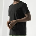thumbnail image 7 of Sngxgn Men's V Neck Shirts Slim Fit Solid Short Sleeve T-Shirts Ribbed Soft Tees(Black,L), 7 of 7