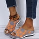 thumbnail image 1 of Pantuflas de boca de pescado, flores a juego de colores retro, cuñas con pantuflas tejidas voladoras Wmkox8yii  hj789, 1 of 4