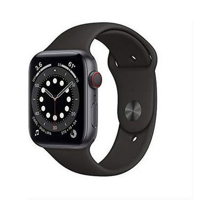 Apple Watch Series 6 (GPS + Cellular, 44mm) - Space Gray Aluminum Case with Black Sport Band