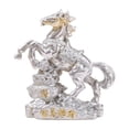thumbnail image 2 of Figura de Feng Shui de caballo rico Figura de arte de caballo Estatua de resina de caballo hecha a mano Dinero Plata, 2 of 9