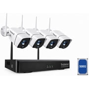 FIRSTREND WiFi Wireless Security Camera System, 8Ch NVR with CCTV Bullet Cameras No Monthly Fees, AI Human Detection, 2-Way Audio, IP66 Waterproof, H.265, 24/7 Recording