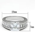 thumbnail image 2 of Rhodium Brass Ring with AAA Grade CZ in Clear for Women Clear Stone Color Style LOA843 Size 6, 2 of 2