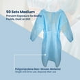 thumbnail image 4 of Northlight 50 Ensembles de Bonnets, Robes et Chaussons Jetables de Protection Personnelle Bleus - Taille Moyenne, 4 of 5