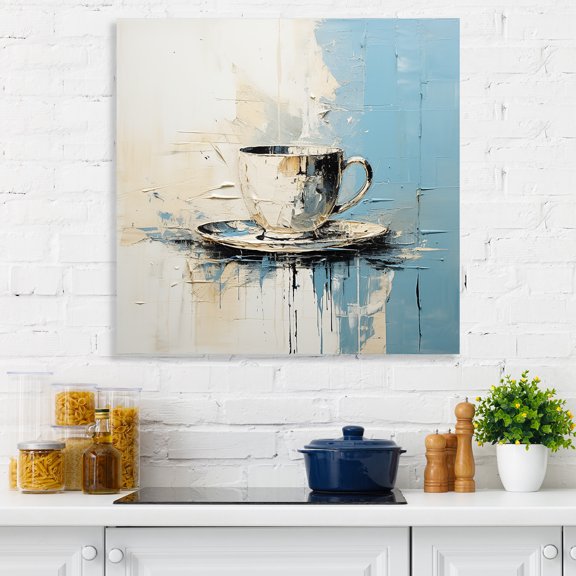 Designart "Glamorous Coffee Cup III" Utensils Canvas Art Print