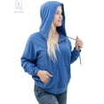 thumbnail image 5 of Gustave Button Down Hoodies Sweatshirts for Women Casual Drawstring Long Sleeve Pullover Winter Fall Loose Solid Hooded Tops Shirts with Pocket "Blue, M", 5 of 10