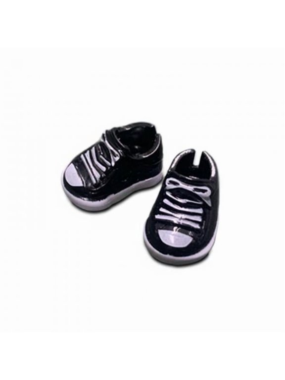 4xDoll Shoes Slit Rear Opening Doll Shoes Easy to Wear Tiny top for Display Black Board Shoes
