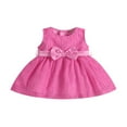thumbnail image 1 of PENGXIANG Robe de Fête Princesse pour Bébé Fille 4 Couleurs à Carreaux Sans Manches Robe Trapèze avec Ceinture Nœud, 1 of 8