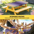 thumbnail image 6 of Purple Yellow Ombre Table Cloths for 5 Foot Rectangle Tables, Farmhouse Modern Gradient Art Patio Waterproof Elastic Fitted Tablecloths, Washable Rectangular Table Cover for Camping, 6 of 8