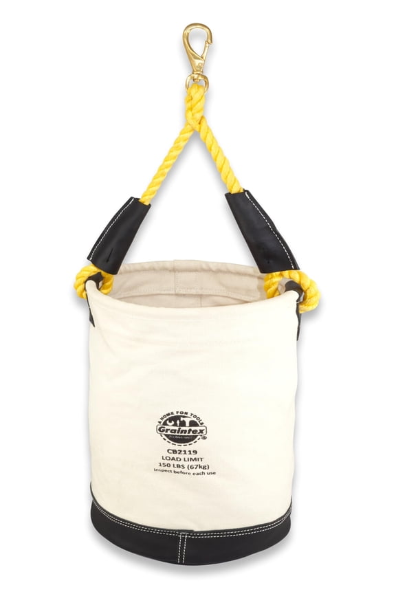 CB2119 Utility Canvas Bucket Leather Bottom With Hook
