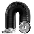 thumbnail image 1 of Conducto de aire Hon&Guan, de 6 pulgadas a 16 pies, conductos flexibles negros, 1 of 8