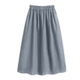 thumbnail image 6 of Wxolcjlv Women's Elastic Waist Button‑Front Denim‑Look Maxi Skirt Split A‑Line Skirt With Pockets, 6 of 8