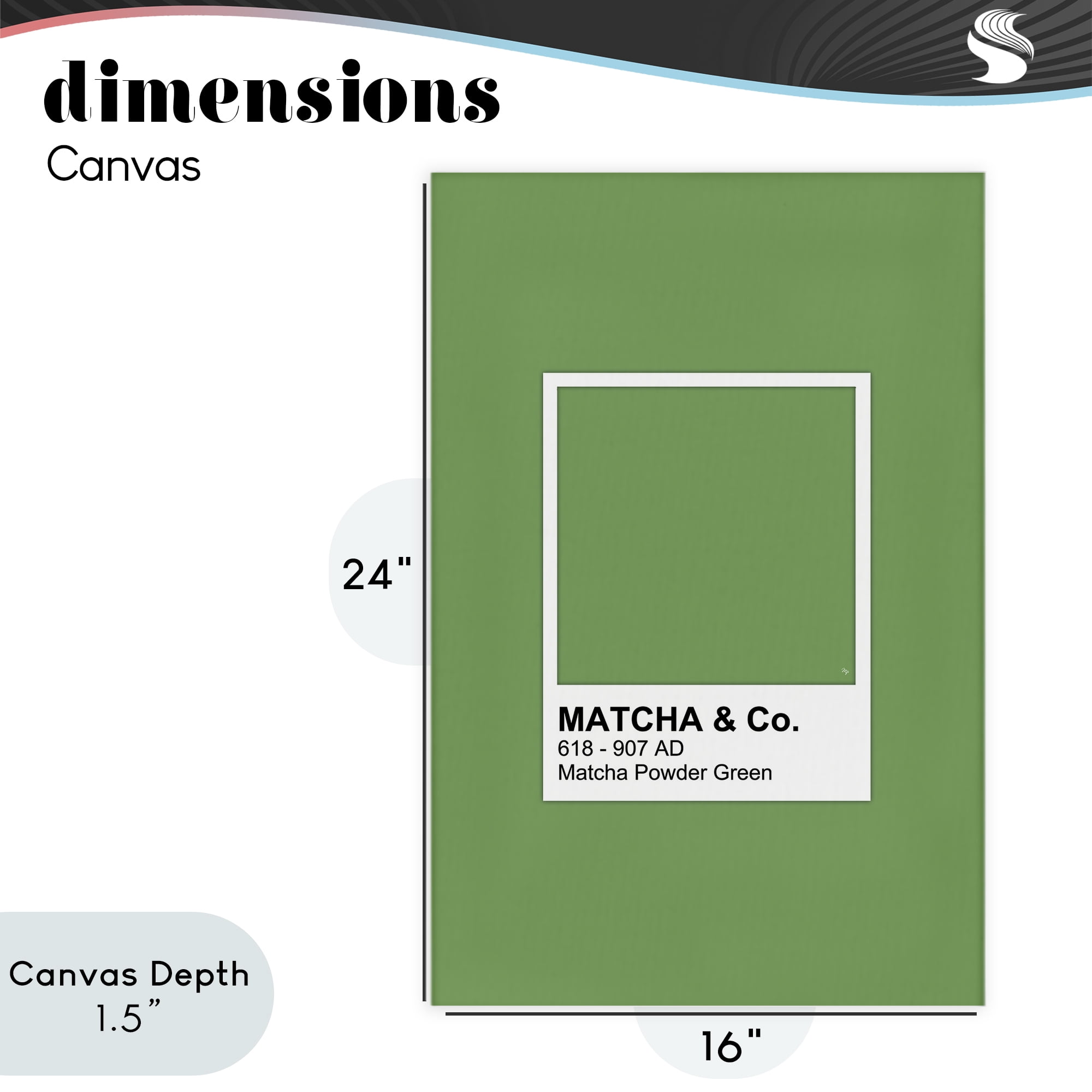 Stupell Industries Matcha Powder Green Shade Canvas Wall Art, design by Martina Pavlova