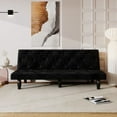 thumbnail image 2 of Leumius Modern Velvet Fabric 66" Upholstered Futon Sofa Bed, 2 of 6