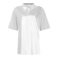 thumbnail image 4 of HAJWOH Womens Uniforms Tops for School Short Sleeve Top Dressy Casual Button Down T-Shirt 2026 New with Collar Polo Shirts Lightweight Blouse, 4 of 4