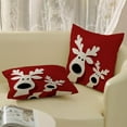 thumbnail image 4 of Christmas Pillow Covers 18x18 Set of 2 Christmas Decorations Linen Red Pillowcase Winter Elk Deer Christmas Throw Pillows Christmas Holiday Decor Outdoor Cushion Covers for Couch Home Decor, 4 of 6
